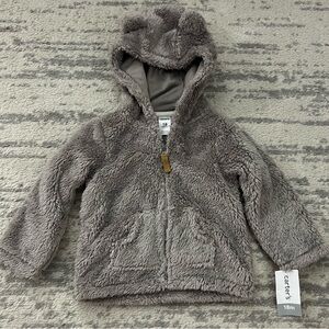 Gray Carters fuzzy zipup hoodie 18months